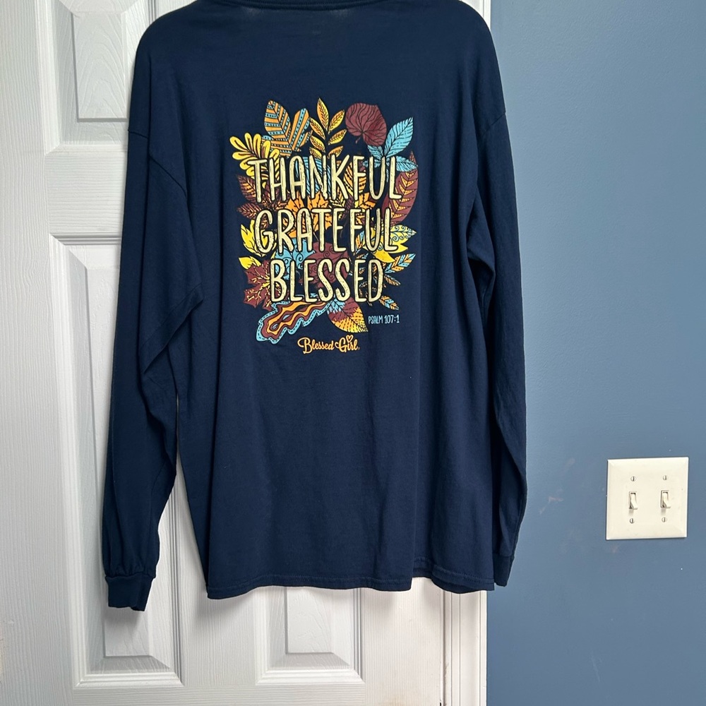 Blessed Girl Navy Long Sleeve Tee